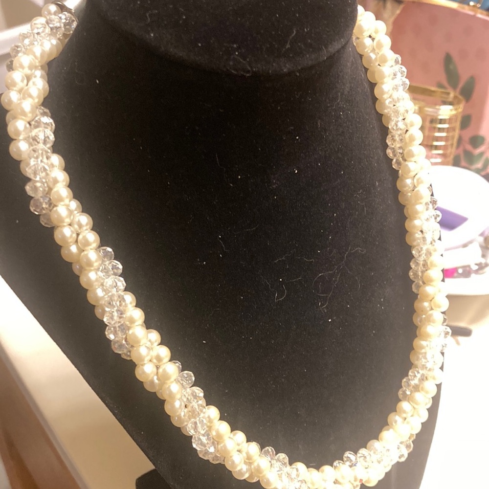 Faux Pearl and Bead Necklace